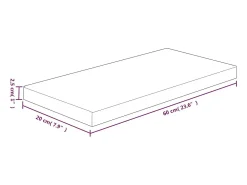 Panel de estantería 60x20x2,5 cm Madera maciza de roble sin tratar
