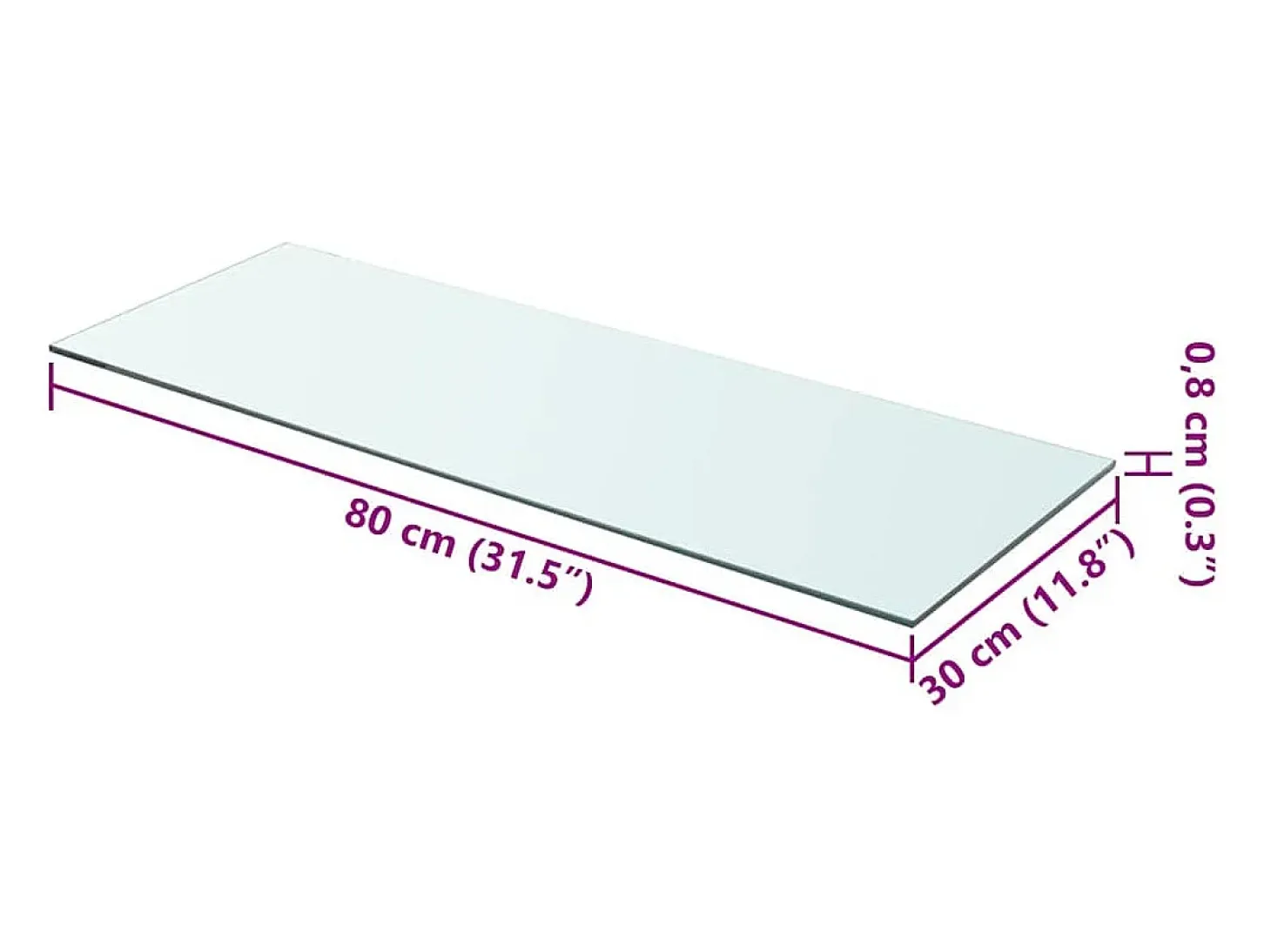 Paneles de estantería 2 piezas Vidrio transparente 80 x 30 cm