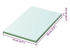 Paneles de estantería 2 piezas Vidrio transparente 20 x 12 cm