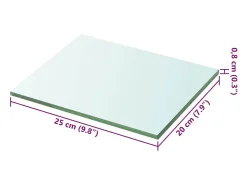 Paneles de estantería 2 piezas Vidrio transparente 20 x 25 cm