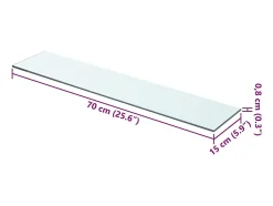 Paneles de estantería 2 uds Cristal transparente 70x15 cm