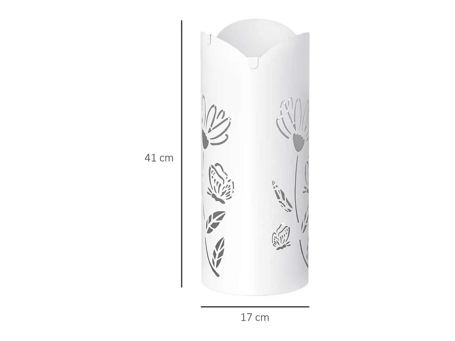 Paragüero Gisel Homcom 4 ganchos con bandeja de goteo blanco 41x17x17 cm