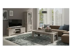 Pequeña vitrina LYON 2 puertas - roble wellington - 72 x 195 x 47 cm