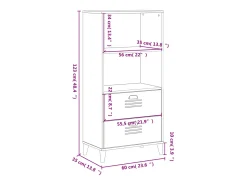Peralyn Librería VIKEN madera de ingeniería blanco 60x35x123 cm