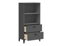 Peralyn Librería VIKEN madera de ingeniería gris antracita 60x35x123 cm