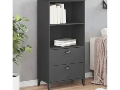Peralyn Librería VIKEN madera de ingeniería gris antracita 60x35x123 cm