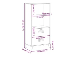Peralyn Librería VIKEN madera de ingeniería gris antracita 60x35x123 cm