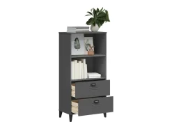 Peralyn Librería VIKEN madera de ingeniería gris antracita 60x35x123 cm