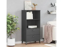 Peralyn Librería VIKEN madera de ingeniería gris antracita 60x35x123 cm