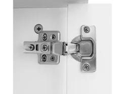 Perchero blanco con 4 ganchos y 2 puertas de almacenamiento – Para recibidores y pasillos