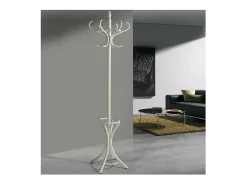 Perchero clasico acabado en madera color blanco, 183 cm(alto)48 cm(ancho)51 cm(largo)