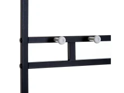 Perchero con banco, zapatero, metal, negro (72,5x35x180 cm)