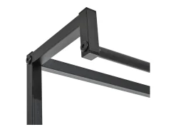Perchero con banco, zapatero, metal, negro (72,5x35x180 cm)