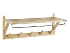 Perchero de madera de abedul natural