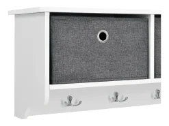 Perchero de pared 30 x 100 x 20 cm blanco gris plata 03_0008181