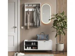 Perchero de pared blanco 60x12.1x85 eliza