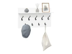 Perchero de pared Blanco 80 x 40 x 12 cm Madera de ingeniería