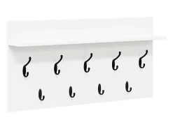 Perchero de pared Blanco 80 x 40 x 12 cm Madera de ingeniería