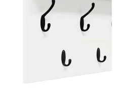 Perchero de pared Blanco 80 x 40 x 12 cm Madera de ingeniería