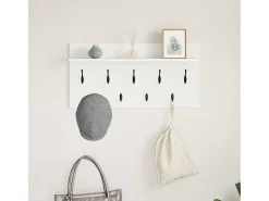 Perchero de pared Blanco 80 x 40 x 12 cm Madera de ingeniería