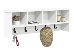 Perchero de pared Blanco 75 x 16 x 26 cm Madera de ingeniería