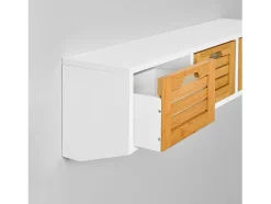 Perchero de pared con 3 Cestas y 4 Ganchos Estante de Pared para Pasillo Entrada 80 x 20 x 25 cm FHK19-WN SoBuy ES