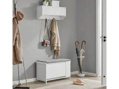 Perchero de pared con 2 Puertas y 5 Ganchos Estante de Pared para Pasillo Entrada 78 x 20 x 30 cm FHK24-W SoBuy ES