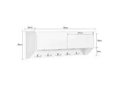 Perchero de pared con 2 Puertas y 5 Ganchos Estante de Pared para Pasillo Entrada 78 x 20 x 30 cm FHK24-W SoBuy ES