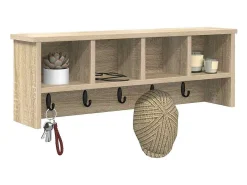 Perchero de pared con estante roble Sonoma 75 x 16 x 26 cm