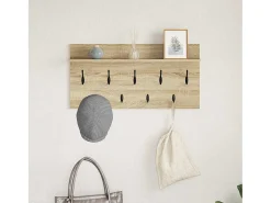 Perchero de pared con estante roble Sonoma 80 x 40 x 12 cm