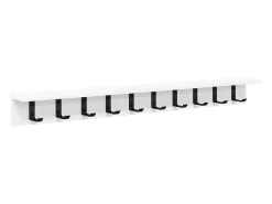 Perchero de pared con estante Blanco 100 x 10,5 x 10,5 cm