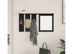 Perchero de pared con estante Roble negro 85 x 10 x 45 cm