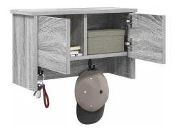 Perchero de pared con estante Sonoma, gris, 50 x 20 x 30 cm