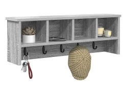 Perchero de pared con estante Sonoma, gris, 75 x 16 x 26 cm
