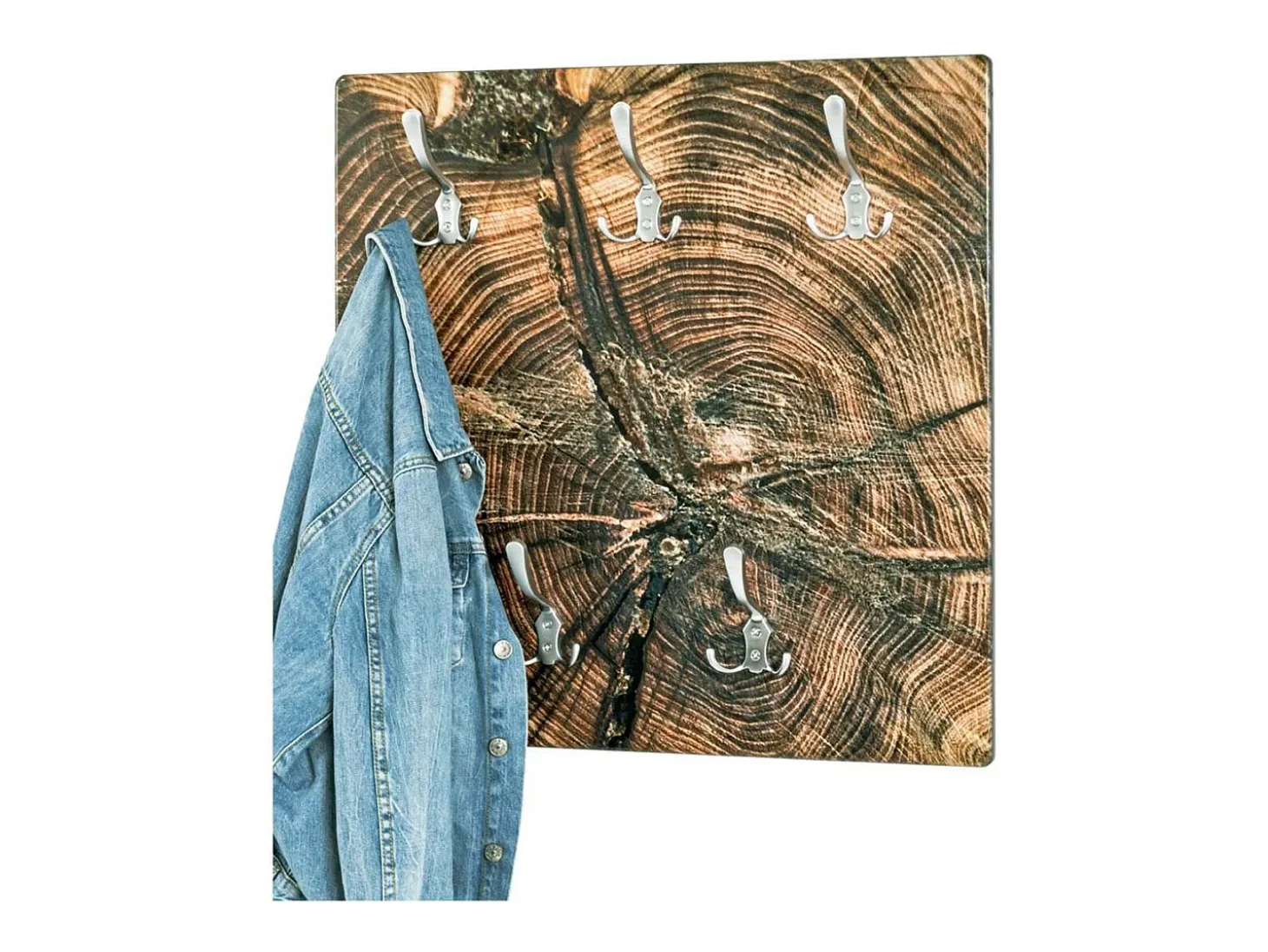 Perchero de pared de diseño en madera con 5 ganchos Verner