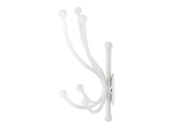 Perchero de pared de diseño metálico blanco con 6 ganchos Colt