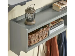Perchero de Pared Estantería de Pared con 4 Ganchos Gris 100 x 25 x 35 cm FHK28-HG SoBuy ES