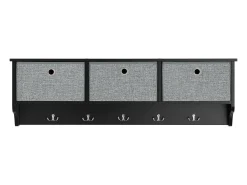 Perchero de Pared Estantería de Pared con 5 Ganchos y 3 Cajones 100 x 20 x 30 cm Negro FRG282-SCH SoBuy ES