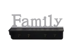 Perchero de pared Familia MCW-D41, negro/blanco