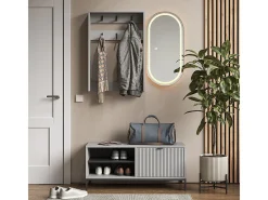 Perchero de pared gris 60x12.1x85 eliza