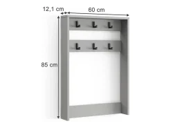 Perchero de pared gris 60x12.1x85 eliza