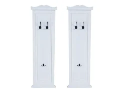 Perchero de pared H33 (juego de 2), lacado en blanco