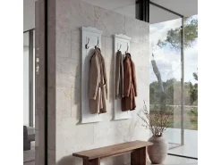 Perchero de pared H33 (juego de 2), lacado en blanco