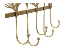 Perchero de Pared Hoja 8, Oro, 66,2x6x26,3 cm, Kendra Home