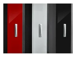 Perchero de pared lacado de diseño blanco negro Alti - Blanco