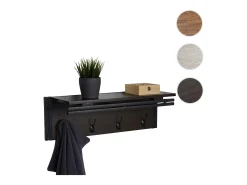 Perchero de pared MCW-A27 Estructura 3D, marrón oscuro