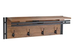 Perchero de pared MCW-A27 Estructura 3D, Aspecto roble salvaje
