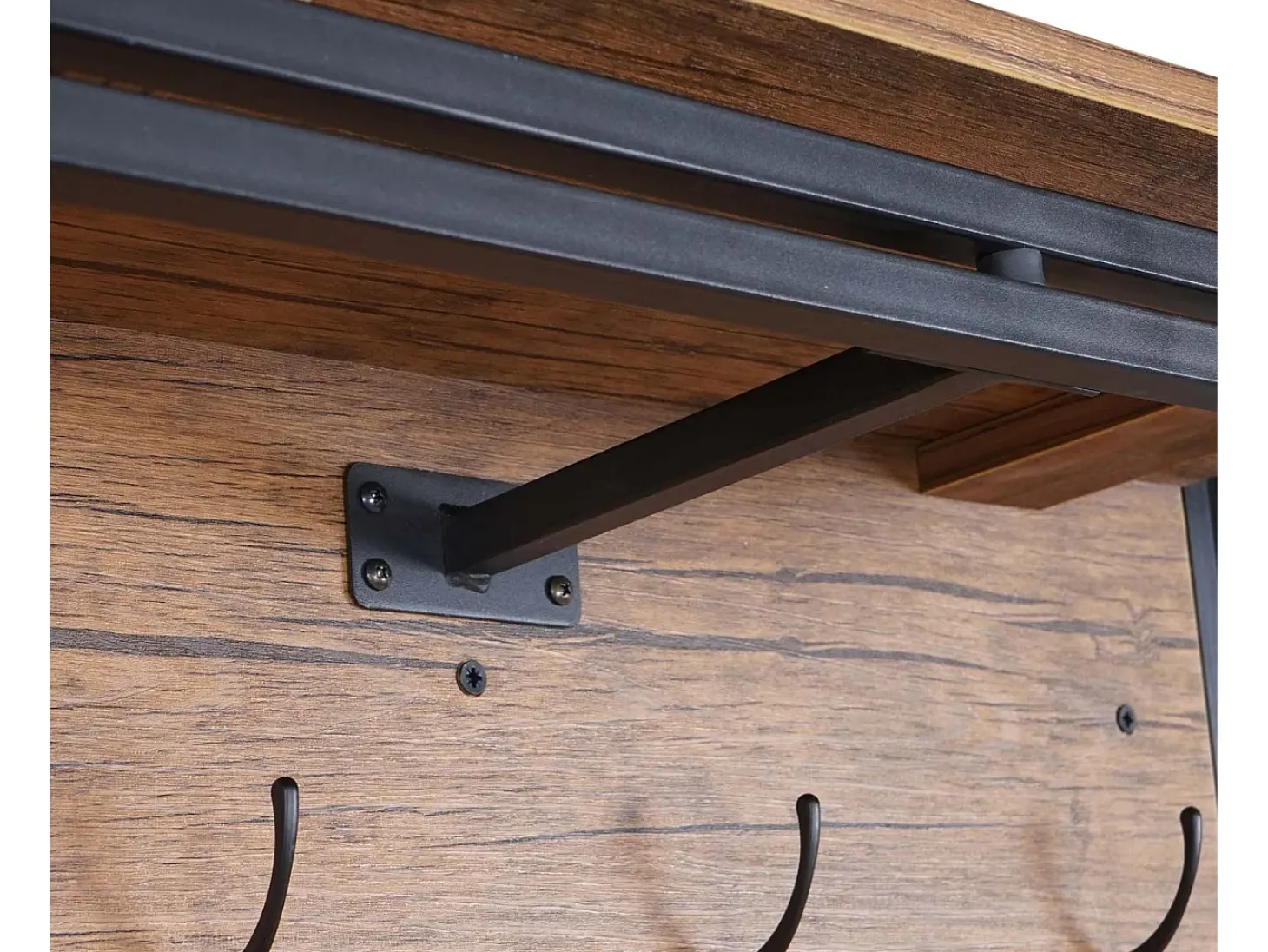 Perchero de pared MCW-A27 Estructura 3D, Aspecto roble salvaje