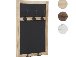 Perchero de pared MCW-C51 con pizarra, marrón natural