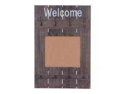 Perchero de pared MCW-C89 con tablón de anuncios, marrón, desgastado